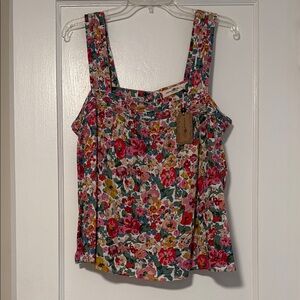 NATURAL LIFE Red and Pink Boxy Tank Top